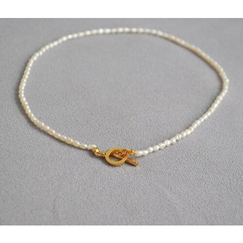 French gentle freshwater rice pearl exquisite simplicity neck chain clavicle chain necklace choker female