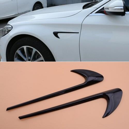 1Pair ABS Black Side Air Vent Fender Decoration Fit for Benz A B C E CLA GLA GLC GLE GLS W204 W205 W212 W213 X253 X156