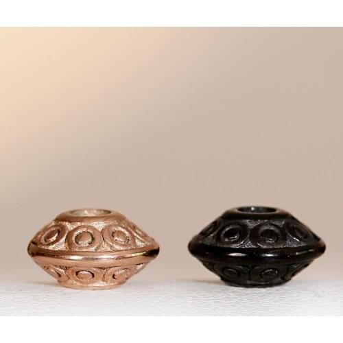 1 Piece/Lot Retro Stainless Steel Black Flying Saucer Shape Spacers Bead Accessories For Making DIY Hand-Knitted Bracelets 2020