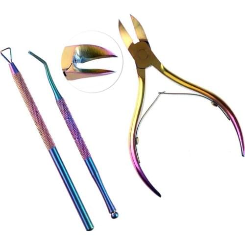 1pc Rainbow Nipper Clipper Nail Cuticle Cutter Finger Toe Dead Skin Cuticle Scissor Remover Manicure Nail Art Trimming Tool