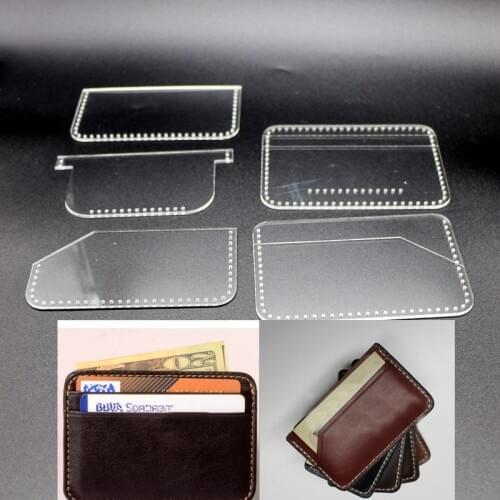 5pcs/lot acrylic sewing template DIY leather handmade pattern for card bag size 10x7cm