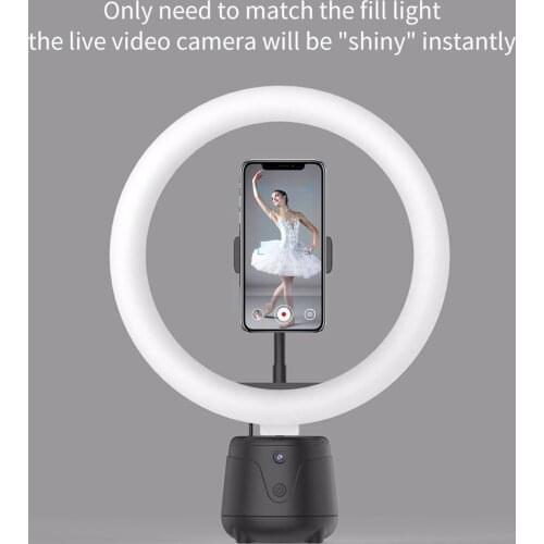 360 Rotation AI Automatic Object Tracking Smart Shooting Phone Holder Gimbal Selfie Stick Tripod with light for Photo Vlog Live