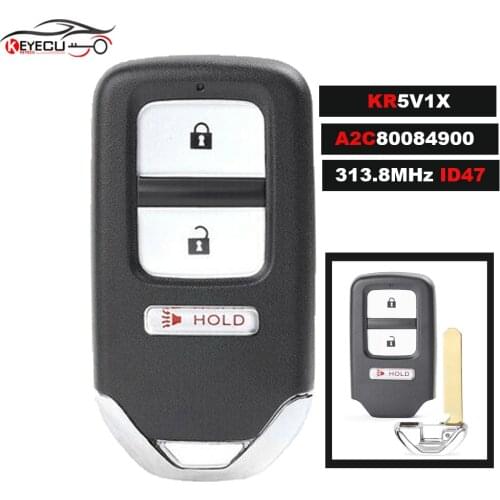 Keyecu 313.8MHz D47 Smart Remote Control Car Key Fob for Hondan HR-V 2016 Fit 2015 2016 2017 FCCID: KR5V1X - A2C80084900