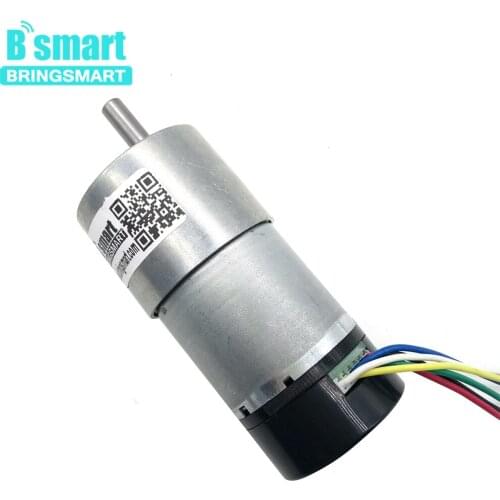 Bringsmart Mini Electric Motor JGB37-3530GB 24V High Torque Encoder DC Motor 1600rpm Gear Motor With Encoding Disk 12v Reducer
