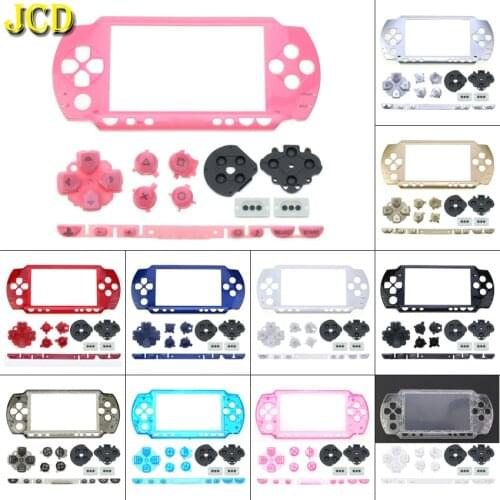 JCD Front Shell Case For Sony PSP1000 Console Faceplate Housing Cover + Button Kit + Conductive Rubber Button For PSP 1000