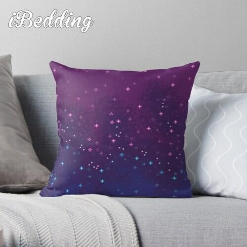 Bi Pride Flag Galaxy (8bit) Throw Pillow Cushion Cover Polyester Throw Pillows Case On Sofa Home Living Room Car Seat Decor