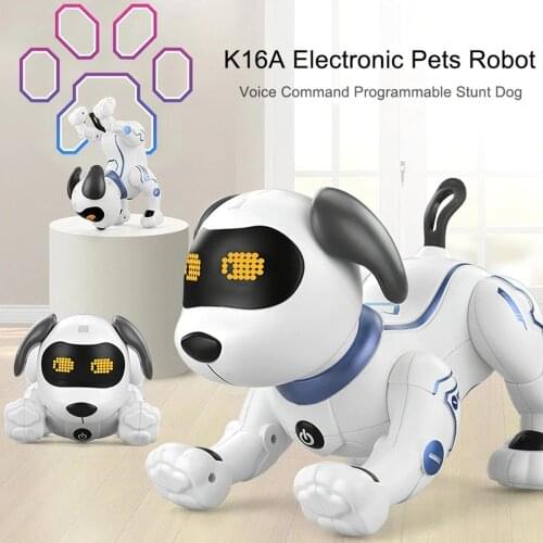 Electronic Robot Dog Stunt Dog Remote Control Robot Dog Toy Voice Control Music Dancing Toy for Kids Birthday Gift