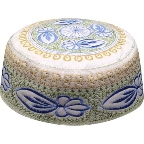 Jewish Kippah Men Yarmulke Hats Muslim Musulman Indio Prayer Hat Caps Blue Embroidery Islamic Clothing Scarf Cap