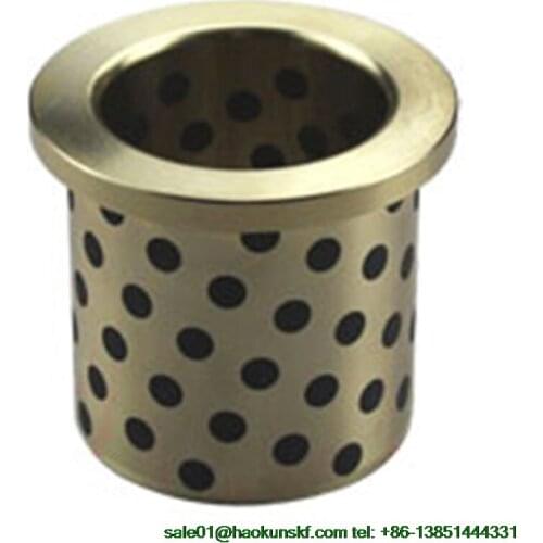 JFB2550 / 2550F (Size:25*35*50/45*5mm) Flanged Solid-Lubricanting Oilless Graphite Brass Bushing|Copper Bearing