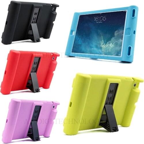 Soft Flexible Silicone Case for iPad Pro 9.7 (A1673 A1674 A1675) Protective Shockproof Case Cover with Kickstand Kids Students