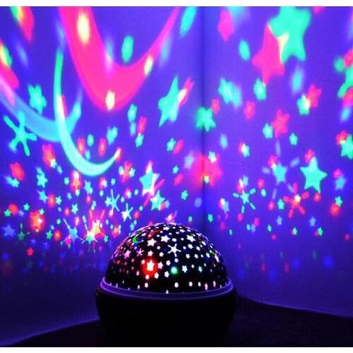 Night Light Romantic Rotating Star Projection Lamp Usb Small Ball Projector Motion Galaxy So Bedroom Wall Decoration Christmas