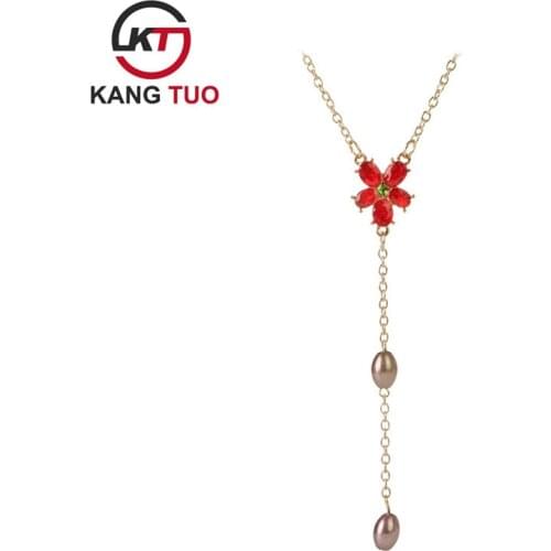 Movie Hermine Necklace Fashion Gold Color Flower Bead Chain Necklace For Women Charms