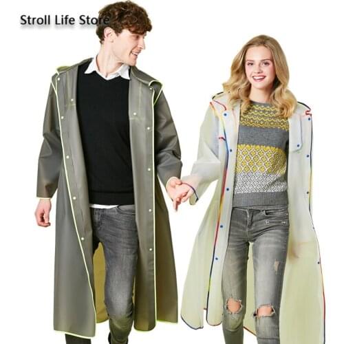 Adult Raincoat Women Long Outdoor Hiking Transparent Plastic Clear Jacket Rain Poncho Partner Coats Women Impermeable Gift Ideas