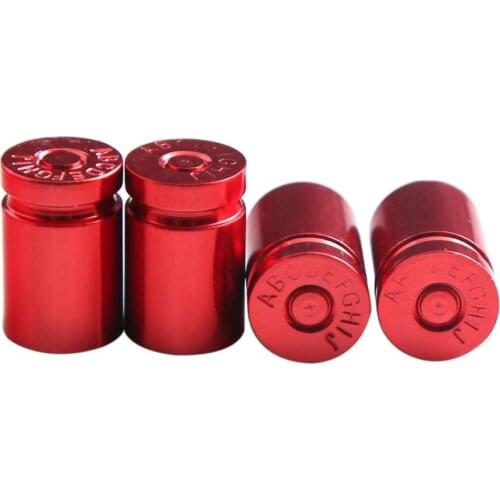4 Pieces Car Bike Bicycle Aluminum Wheel Tire Stem Valve Dust Covers Red