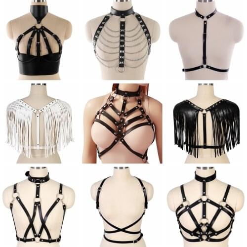 Waist Straps Rock Punk Stylish Accessories Chest Harness Fashion Women Men Gothic Handmade PU Leather Harness Belts Body Bondage