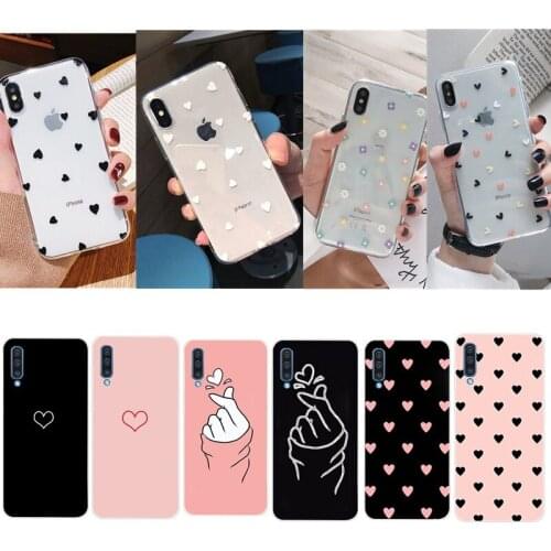 Silicone Phone Cover For Samsung Galaxy A50 A50S A30S A20 A30 A11 A01 A20S A70 Soft TPU Heart Love Couple Floral Slim Case Capa