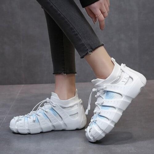 Baideng Stylish Woman Sport Shoes White Breathable Mesh Running Shoes Girl Outdoors Walking Sneakers Athletic Jogging Footwear