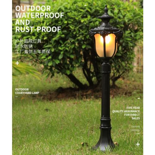 Vintage Aluminum Garden lighting Gate Tall Pole E27 LED Lawn Lamp Led Street light Park Waterproof Outdoor Landscape lighting