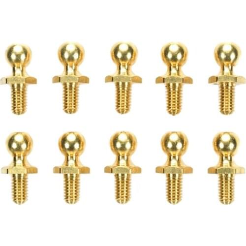 10pcs M3 Thread Round Ball Head Screws H62 Brass Universal Ball Joint Column Connector for RC DIY Model Boat Accessaries