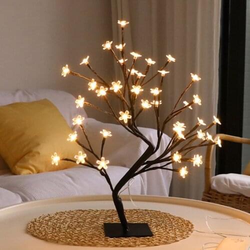 Cherry Blossom Desk Top Bonsai Tree Light, Decorative Warm White Light for Home Festival Party Wedding Christmas Decoration
