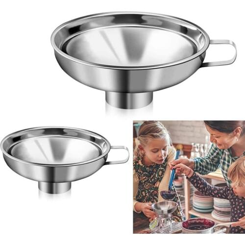 Stainless Steel Wide Mouth Canning Funnel Cup Hopper Filter Leak Wide-Mouth Canning Funnel For Oil Wine Kitchen Cooking Tools