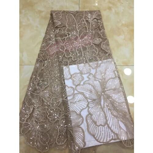 Yaking-42042 fashionable 5yard/lot sequins embroidered tulle lace with glued glitter