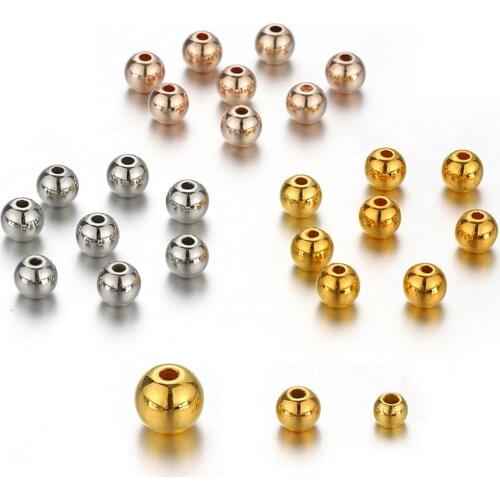 200-1000pcs Gold Round Beads Ball End Spacer 3/4/5/6mm Seed Beads For Jewelry Making DIY Findings Handmade Accessories Supplies