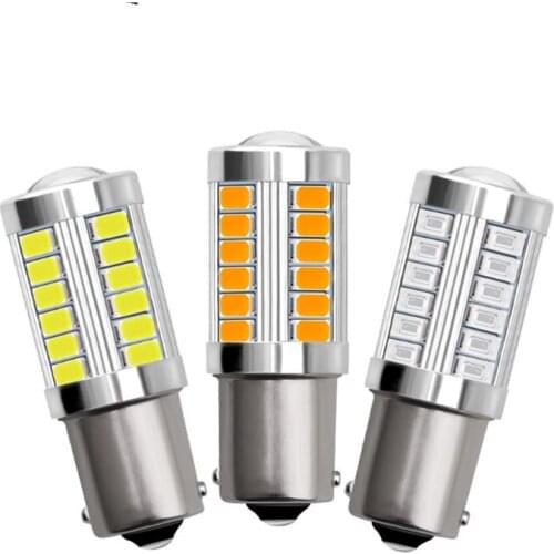 Yiastar 10Pcs 1156 BA15S P21W 5630 5730 33SMD 12V Car Auto Tail Bulb LED Brake Lights Reverse Lamp Daytime Running Light
