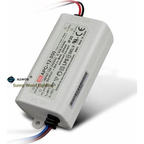 100-240Vac to 9-36VDC ,12.6W ,350ma constant current UL ,LPS,SELV listed power supply APC-12-350