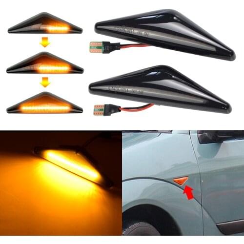 2 Pieces Led Dynamic Side Marker Turn Signal Light Sequential Blinker Light For Ford Mondeo 2000-2007 MK 3 Focus MK1 1998-2004