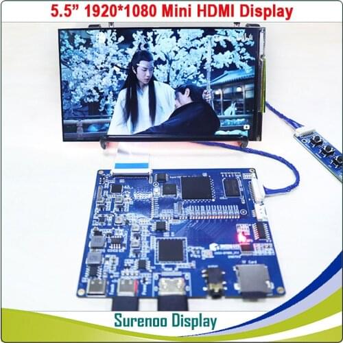 5.5" 1080*1920 AUO IPS LCD Module Monitor Display Screen Panel LCM with Mini HDMI to MIPI Board