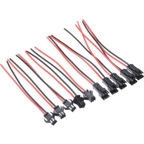 5 Pair Plastic Connectors Plug Cable 2 Pin SM Plug Connector Wire Male with Female 5 Of Each Connector Accessories