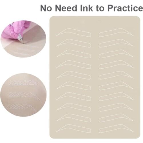 5pcs Microblading Eyebrow Practice Skin Latex Permanent Makeup Eyebrow Training Skin Tattoo PMU Skin No Ink Needed White Line