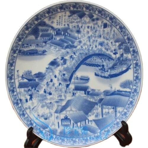 Antique porcelain painting sitting disc hanging fruit plate decoration plate