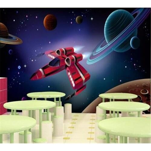 Beibehang Customized Wallpaper Ultra HD Space Shuttle Spaceship Bedroom Living Room TV Background Home Decoration Painting