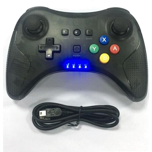 50PCS For W-i-i-U Controller wireless Gamepad Game Joystick Pro Controller transparent Black