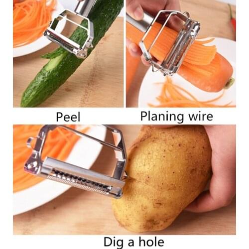 1PCS Dual Fruit Vegetable Peeler& Peeler Cutter Sharp Stainless Steel Potato Carrot Grater Planing Kitchen Tools