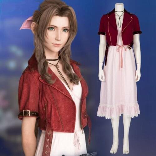 Hot Game Anime Final Fantasy VII Cosplay Aerith Gainsborough Costume Fancy Dress Halloween Costumes For Women Carnival Adult