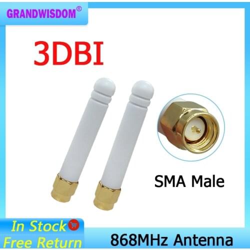 GSM 868MHz 915MHz antenna LORA 3bdi SMA Male Connector GSM antena 868 MHz 915 MHz antenne white small size antennas for Lorawan