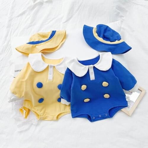 Dibeberabbit Newborn Baby Romper With Hat Baby Boys Clothes Costume Long Sleeve Toddler Infant Jumpsuit For Girls Cotton Overall
