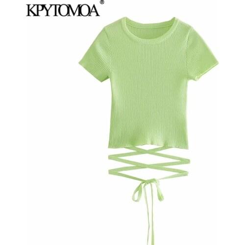 KPYTOMOA Women's Knitted T-shirts