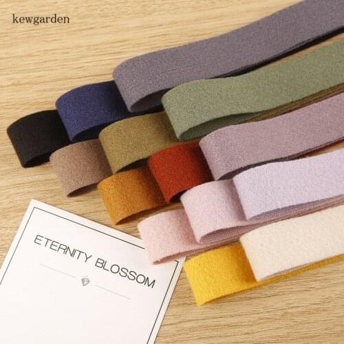 Kewgarden DIY Bowknot Hair Accessories Handmade Tape 2" 1" 50mm 25mm 10mm Plush Hairy Wool Fabric Ribbon Webbing 10 Yards