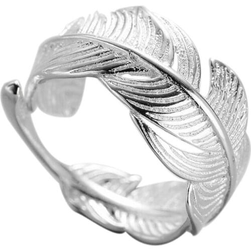 Personality Exaggerated Gothic Feather Rings For Women Charm Engagement Jewelry Girls Open Finger Knuckle Rings