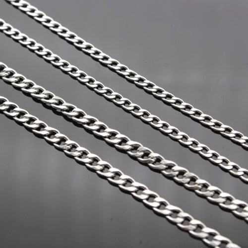 5meters/lot 3 4 5 6 7 8 9 15 mm Width Stainless Steel Bulk Chain Silver Mens Figaro Link Chain Necklaces For Diy Jewelry Making