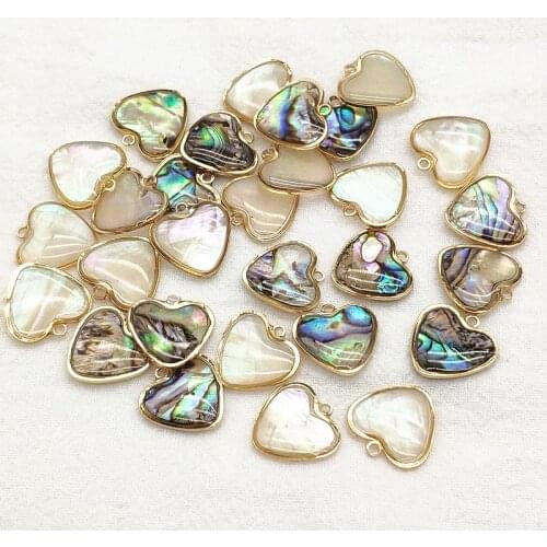 New arrival! 16x16mm 50pcs Built-in Real Shell Heart Charm for Handmade Necklace Earring DIY Parts,Jewelry Findings & Components