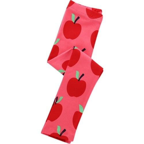 New Arrival Apple Legging Pants Cartoon Print Baby Skinny Pants for 2-7T Kids Spring Fall Trousers