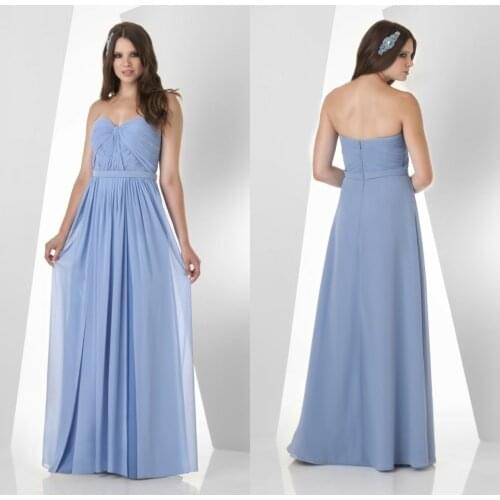 New arrival top quality classic sweetheart chiffon long 2018 special elegant A-line floor length party gown bridesmaid dresses