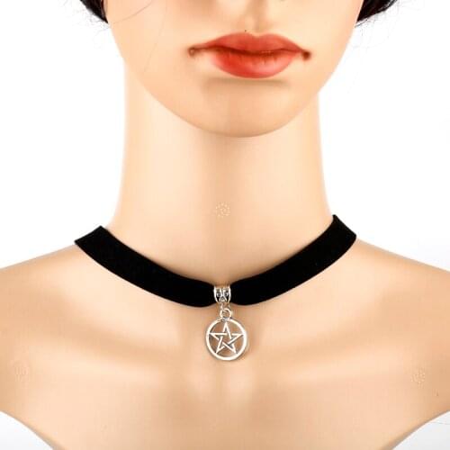 Supernatural Pentagram Necklace Gothic Vintage Jewelry Clavicular Chain Gifts for Girls Metal Rope Chain Pendant Necklace-30
