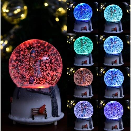 Couple Crystal Ball Music Box Musical Crystal Ball Creative Automatic Snowflake Spraying Sky Music Box Valentines Day Gift