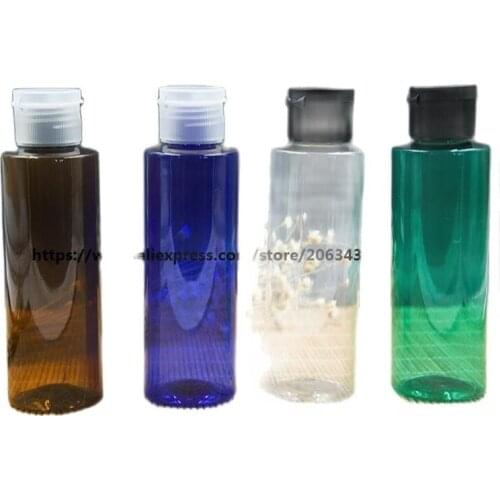 120ML few color Plastic PET bottle with flip lid for lotion/emulsion/foundation/serum/shampoo cosmetic packing skin care